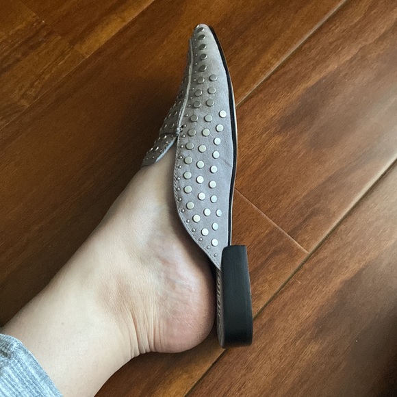 Gray / silver dolce vita studded slides - Picture 5 of 6